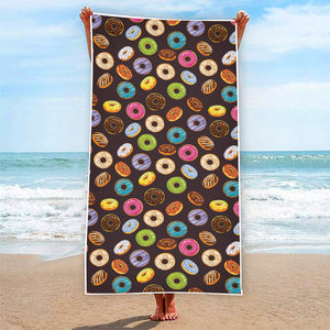 Colorful Donut Pattern Print Beach Towel