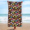 Colorful Donut Pattern Print Beach Towel