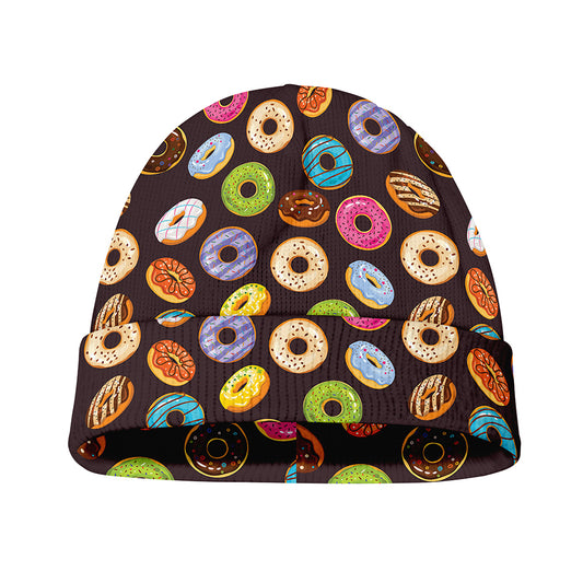 Colorful Donut Pattern Print Beanie