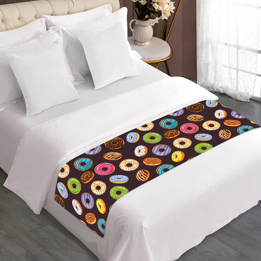 Colorful Donut Pattern Print Bed Runner