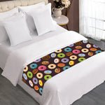 Colorful Donut Pattern Print Bed Runner