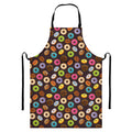 Colorful Donut Pattern Print Bib Apron With Pocket