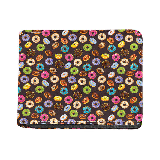 Colorful Donut Pattern Print Bifold Wallet