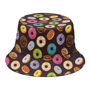 Colorful Donut Pattern Print Bucket Hat