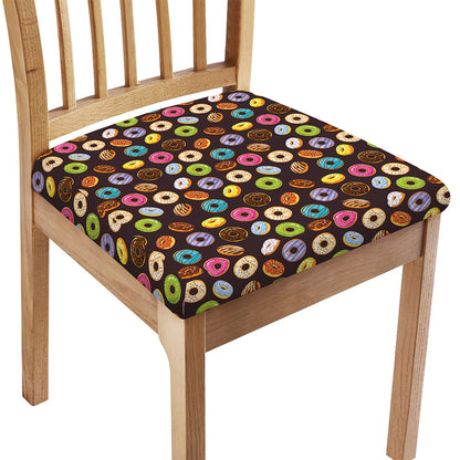 Colorful Donut Pattern Print Chair Cushion Cover