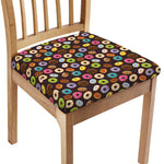 Colorful Donut Pattern Print Chair Cushion Cover