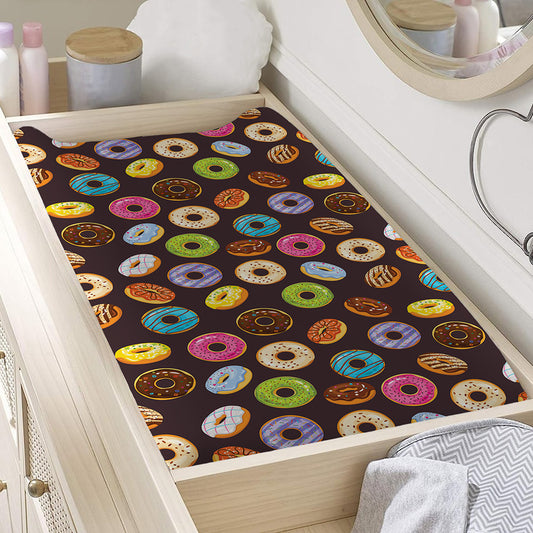 Colorful Donut Pattern Print Changing Pad Cover