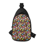 Colorful Donut Pattern Print Chest Bag