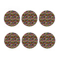 Colorful Donut Pattern Print Coaster Set