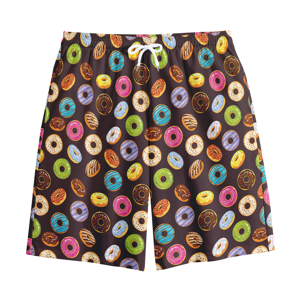 Colorful Donut Pattern Print Cotton Shorts