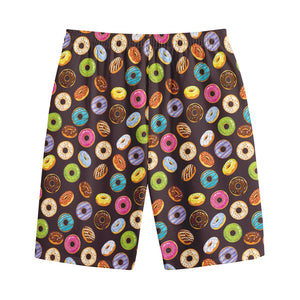 Colorful Donut Pattern Print Cotton Shorts