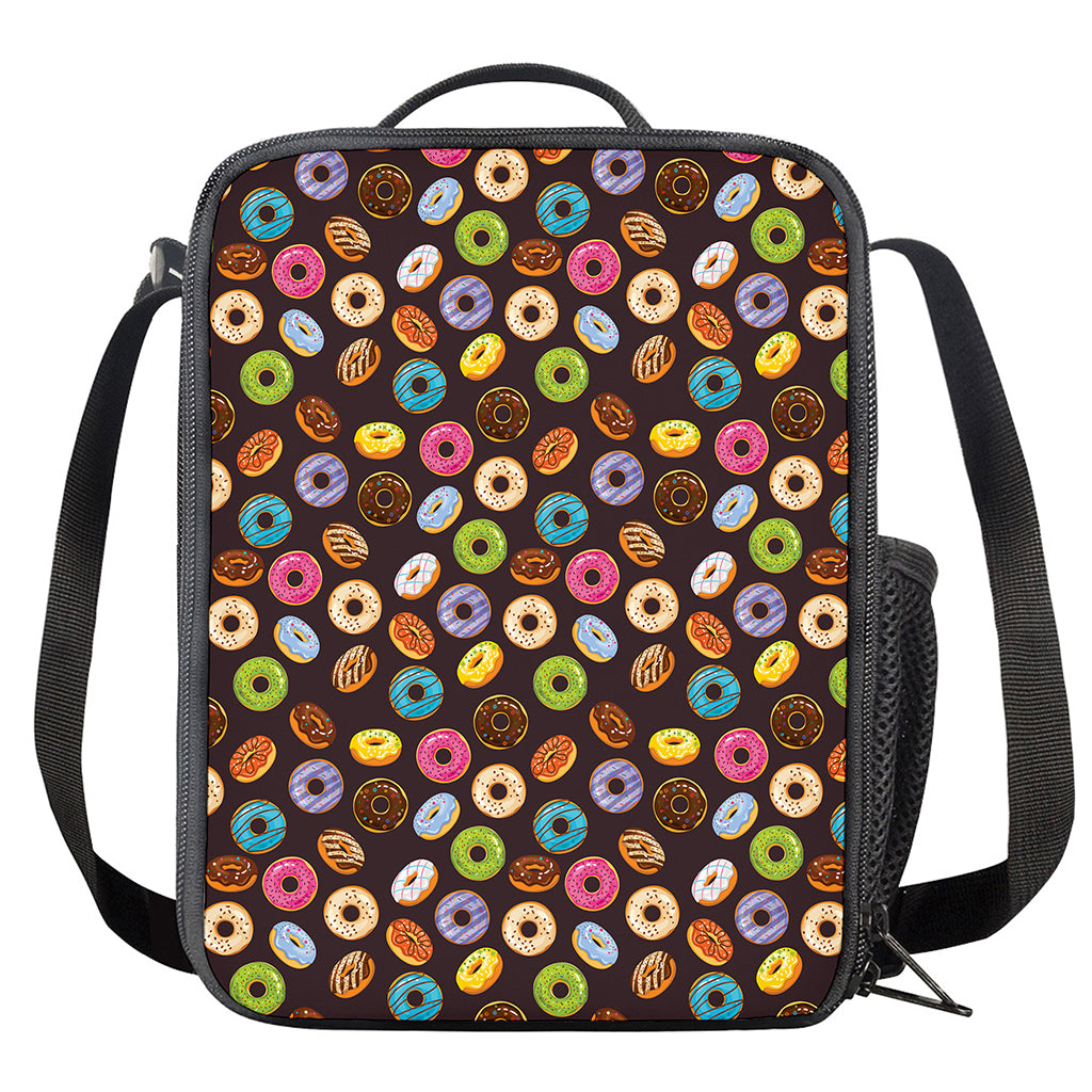 Colorful Donut Pattern Print Crossbody Lunch Bag