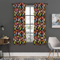 Colorful Donut Pattern Print Grommet Curtain Panels
