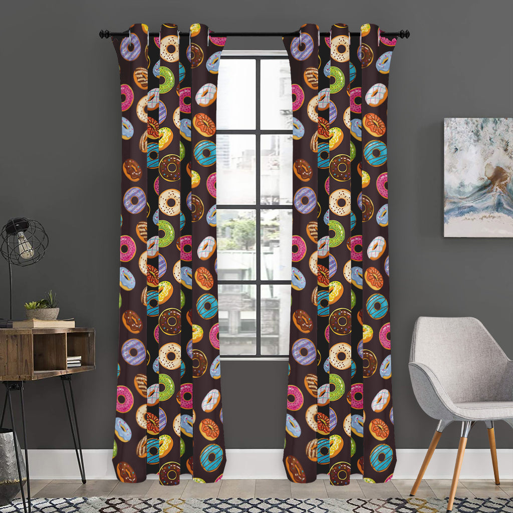Colorful Donut Pattern Print Curtain