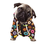 Colorful Donut Pattern Print Dog Zip Up Hoodie