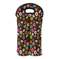 Colorful Donut Pattern Print Double Neoprene Wine Tote