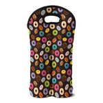 Colorful Donut Pattern Print Double Neoprene Wine Tote