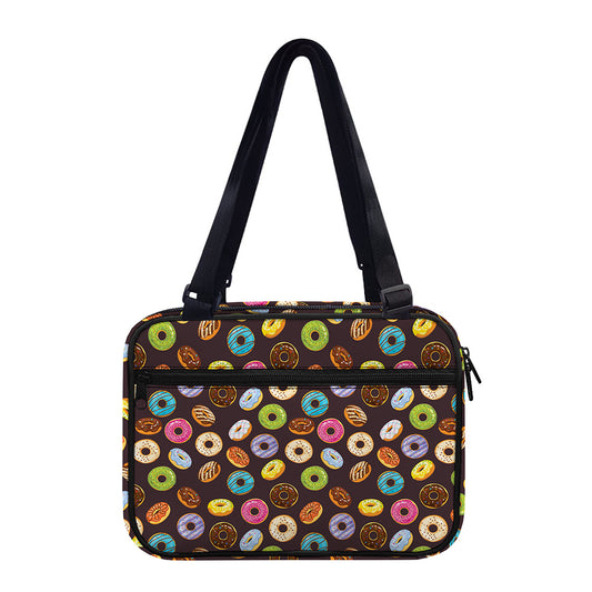 Colorful Donut Pattern Print Double Strap Bible Bag