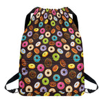 Colorful Donut Pattern Print Drawstring Backpack