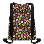 Colorful Donut Pattern Print Drawstring Backpack