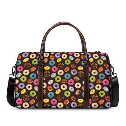 Colorful Donut Pattern Print Duffle Bag