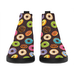 Colorful Donut Pattern Print Flat Ankle Boots