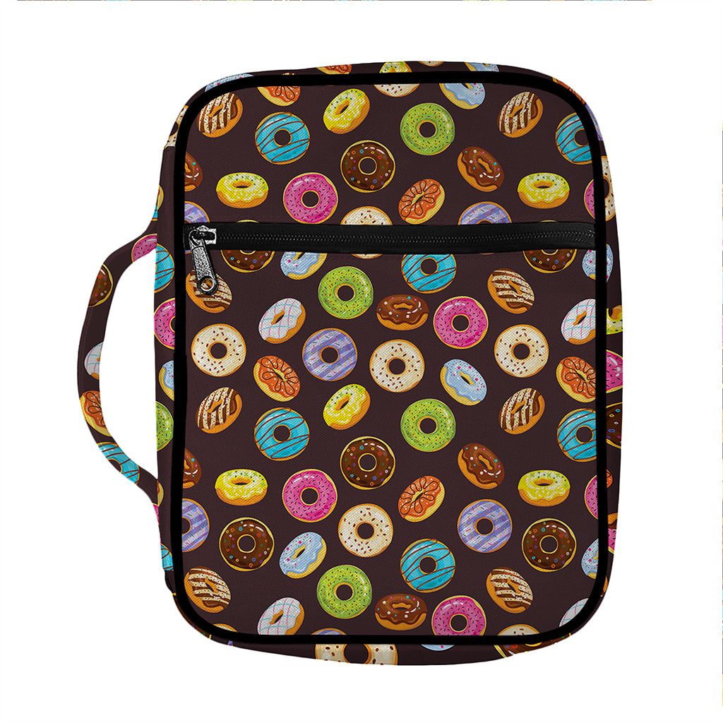 Colorful Donut Pattern Print Front Pocket Bible Bag
