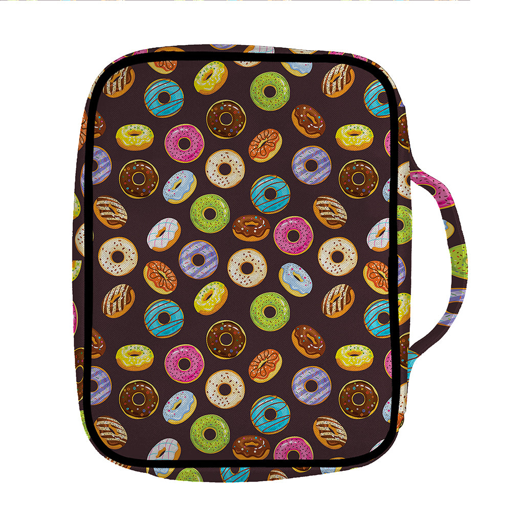 Colorful Donut Pattern Print Front Pocket Bible Bag