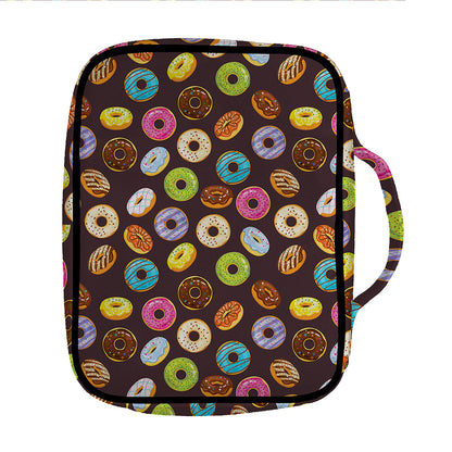 Colorful Donut Pattern Print Front Pocket Bible Bag