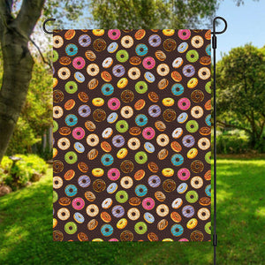 Colorful Donut Pattern Print Garden Flag