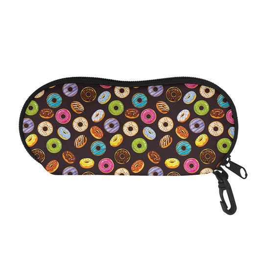 Colorful Donut Pattern Print Glasses Case