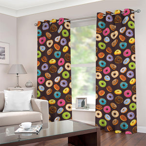 Colorful Donut Pattern Print Grommet Curtains