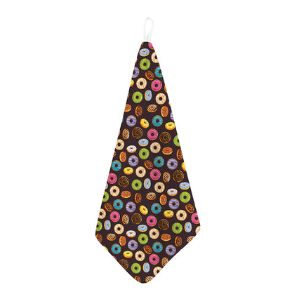Colorful Donut Pattern Print Hand Towel