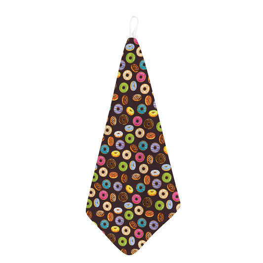 Colorful Donut Pattern Print Hand Towel