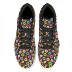 Colorful Donut Pattern Print High Top Leather Sneakers