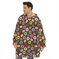 Colorful Donut Pattern Print Hoodie Blanket