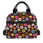 Colorful Donut Pattern Print Insulated Lunch Bag
