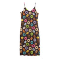 Colorful Donut Pattern Print Jersey Midi Cami Dress