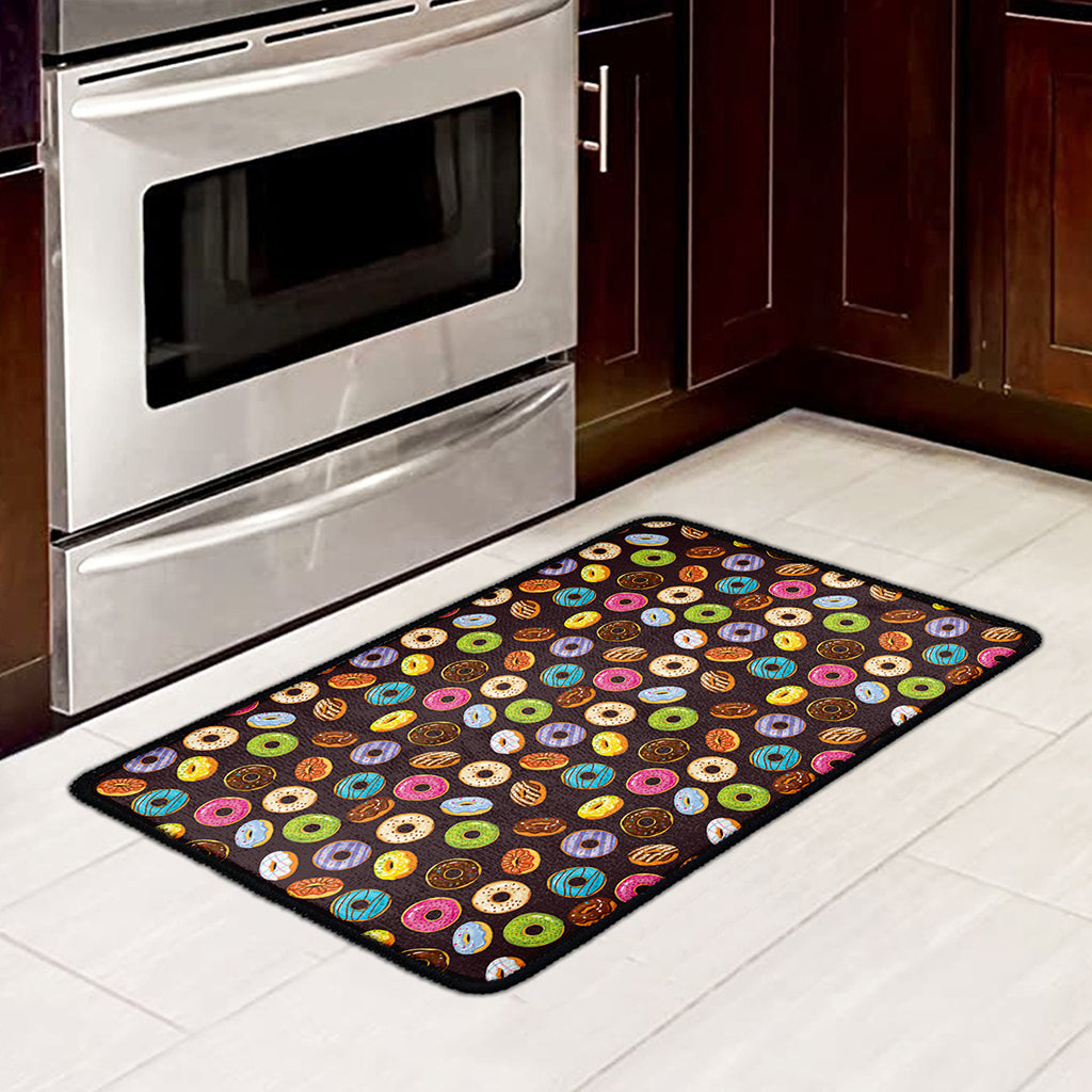 Colorful Donut Pattern Print Kitchen Mat