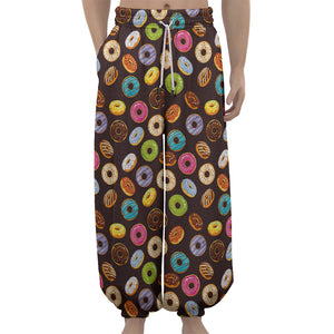 Colorful Donut Pattern Print Lantern Pants