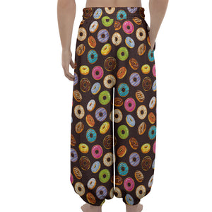 Colorful Donut Pattern Print Lantern Pants