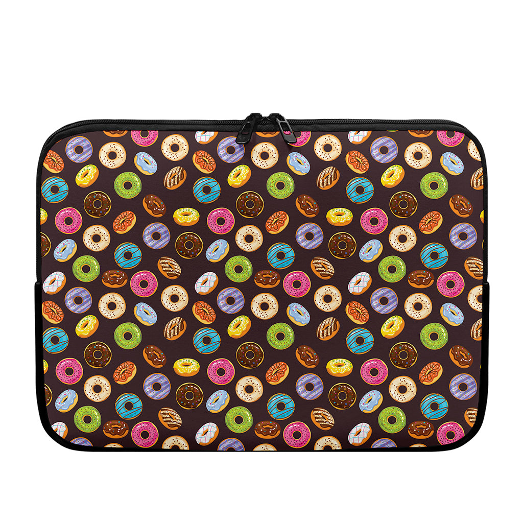 Colorful Donut Pattern Print Laptop Sleeve
