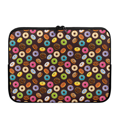 Colorful Donut Pattern Print Laptop Sleeve