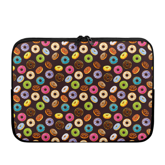 Colorful Donut Pattern Print Laptop Sleeve