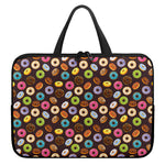 Colorful Donut Pattern Print Laptop Sleeve With Handle