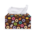Colorful Donut Pattern Print Leather Tissue Box Cover