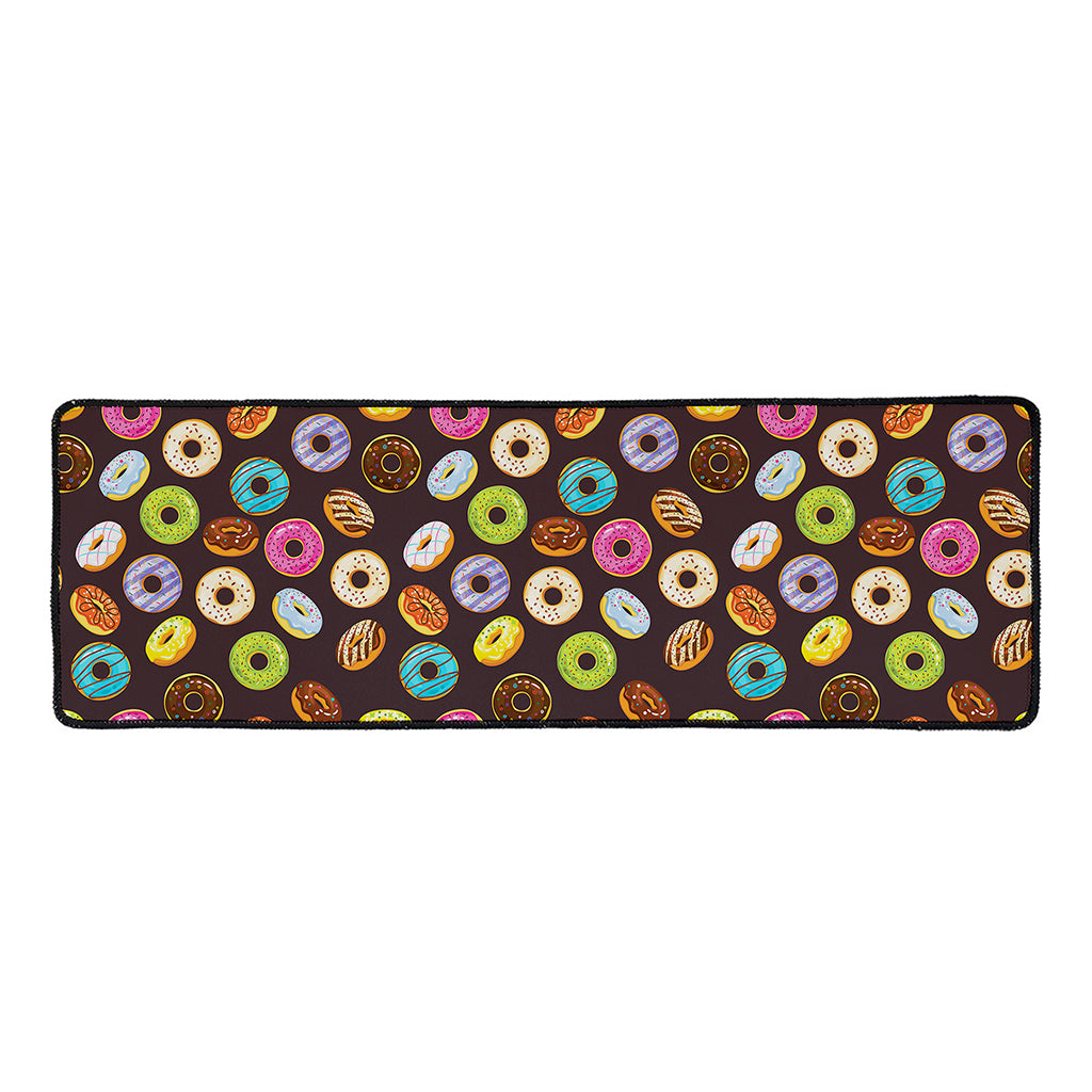 Colorful Donut Pattern Print Long Kitchen Mat