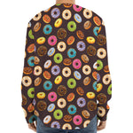 Colorful Donut Pattern Print Long Sleeve Baseball Jersey