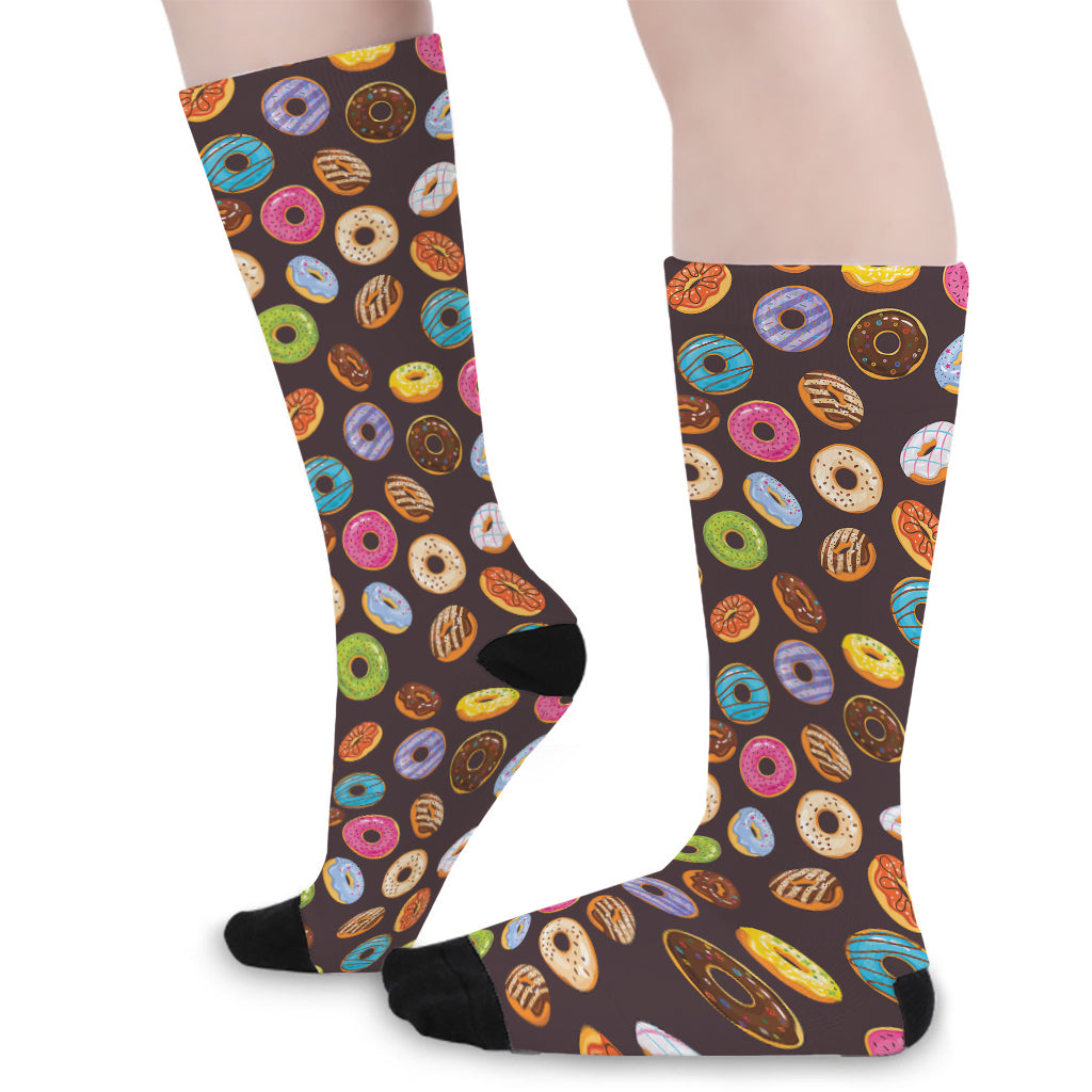 Colorful Donut Pattern Print Long Socks