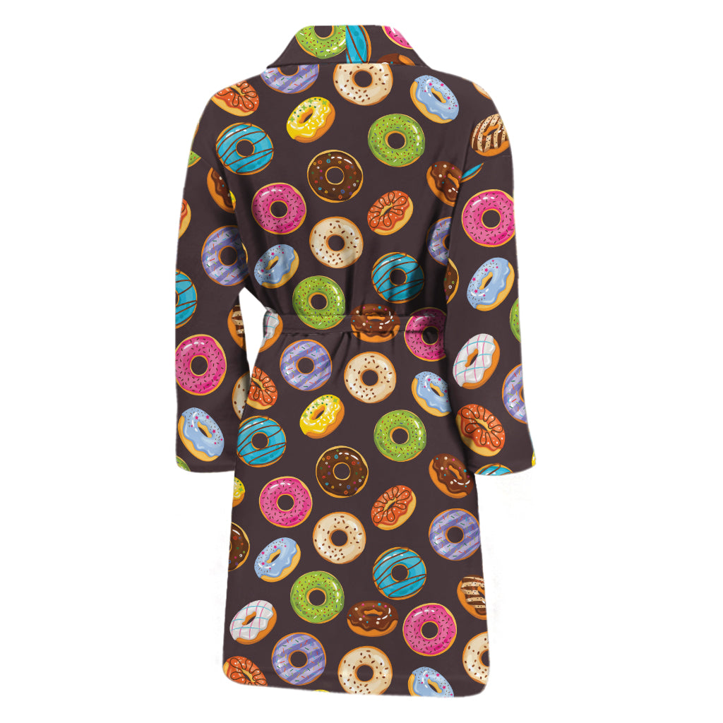 Colorful Donut Pattern Print Men's Bathrobe